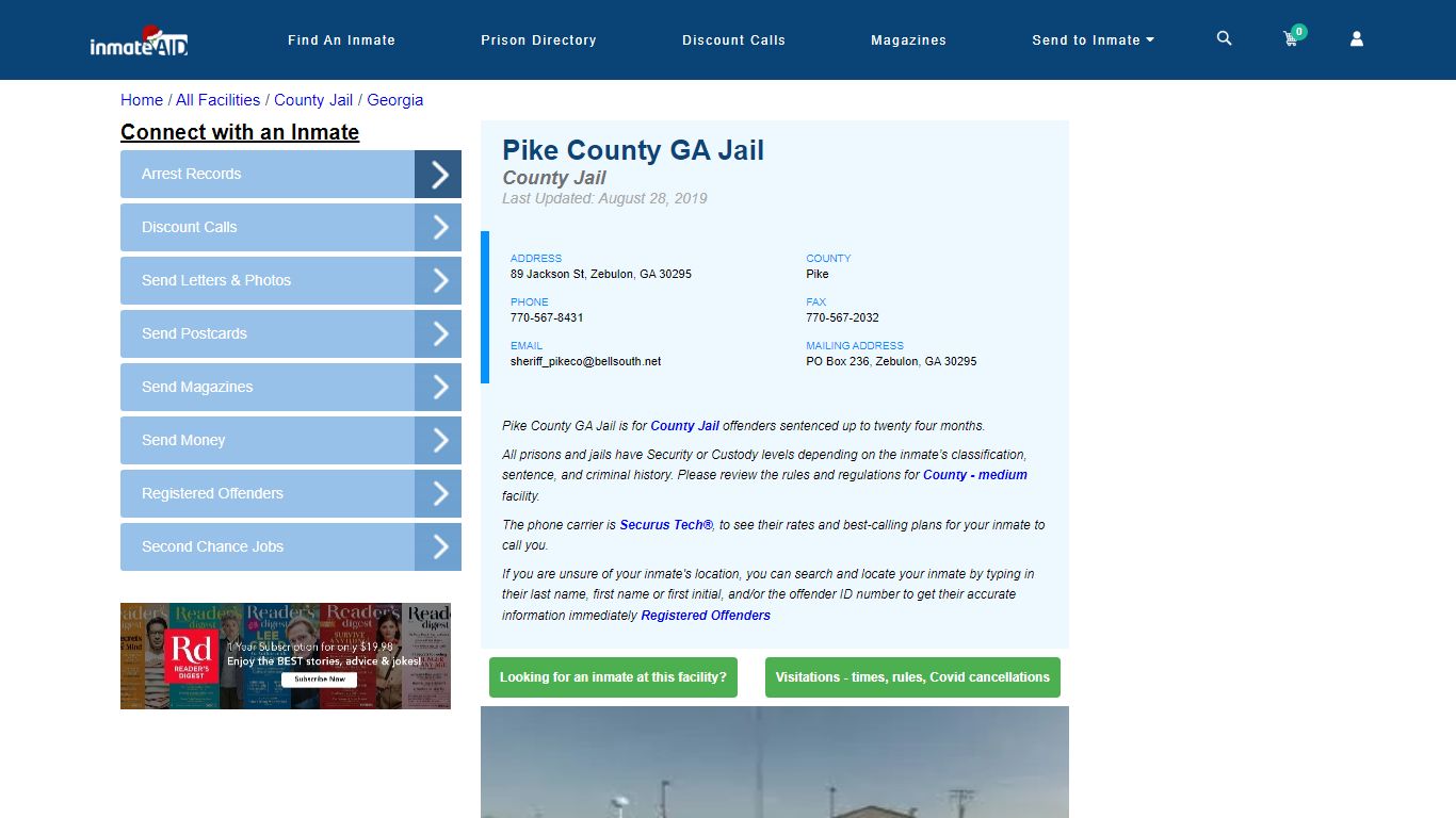 Pike County GA Jail - Inmate Locator - Zebulon, GA